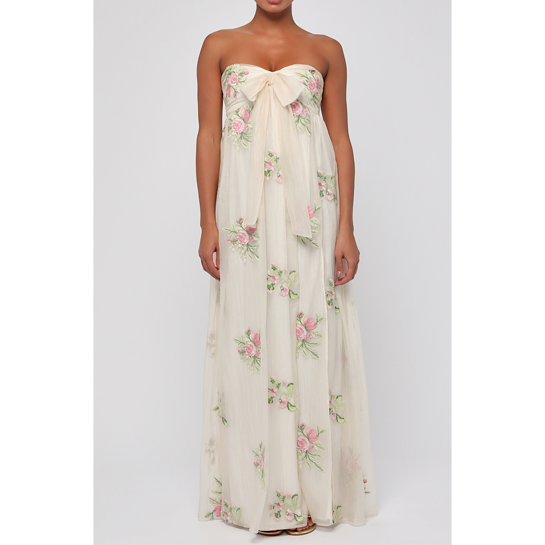 LULUS FIONA EMBROIDERED MAXI DRESS