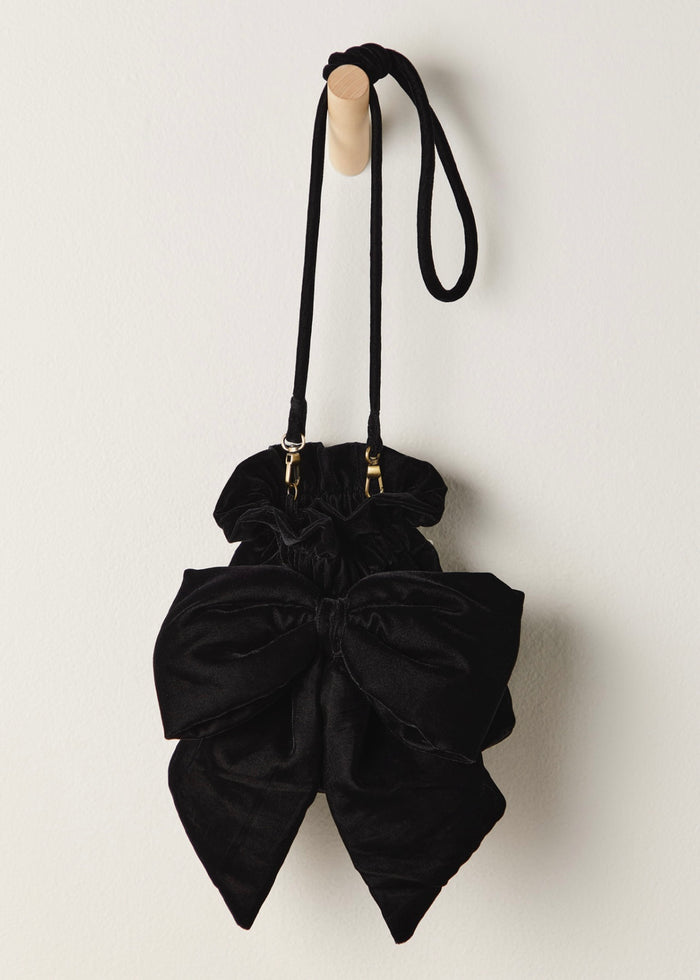 FREE PEOPLE BELLE VELVET BOW BAG