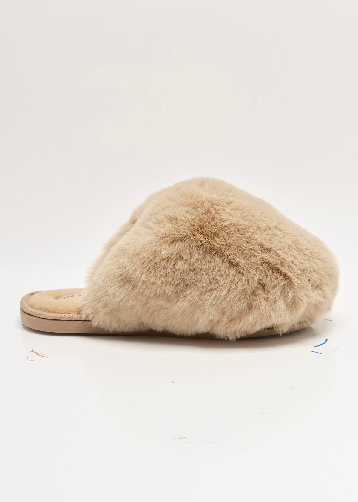 FREE PEOPLE SNOWBALL SLIPPER - TAUPE FAUX FUR
