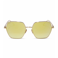 DIFF EYEWEAR HARLOWE - GOLD BRILLIANT GOLD MIRROR SUNGLASSES