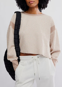 FREE PEOPLE MOVEMENT MY TIME TEXTURED LAYER - SANDY