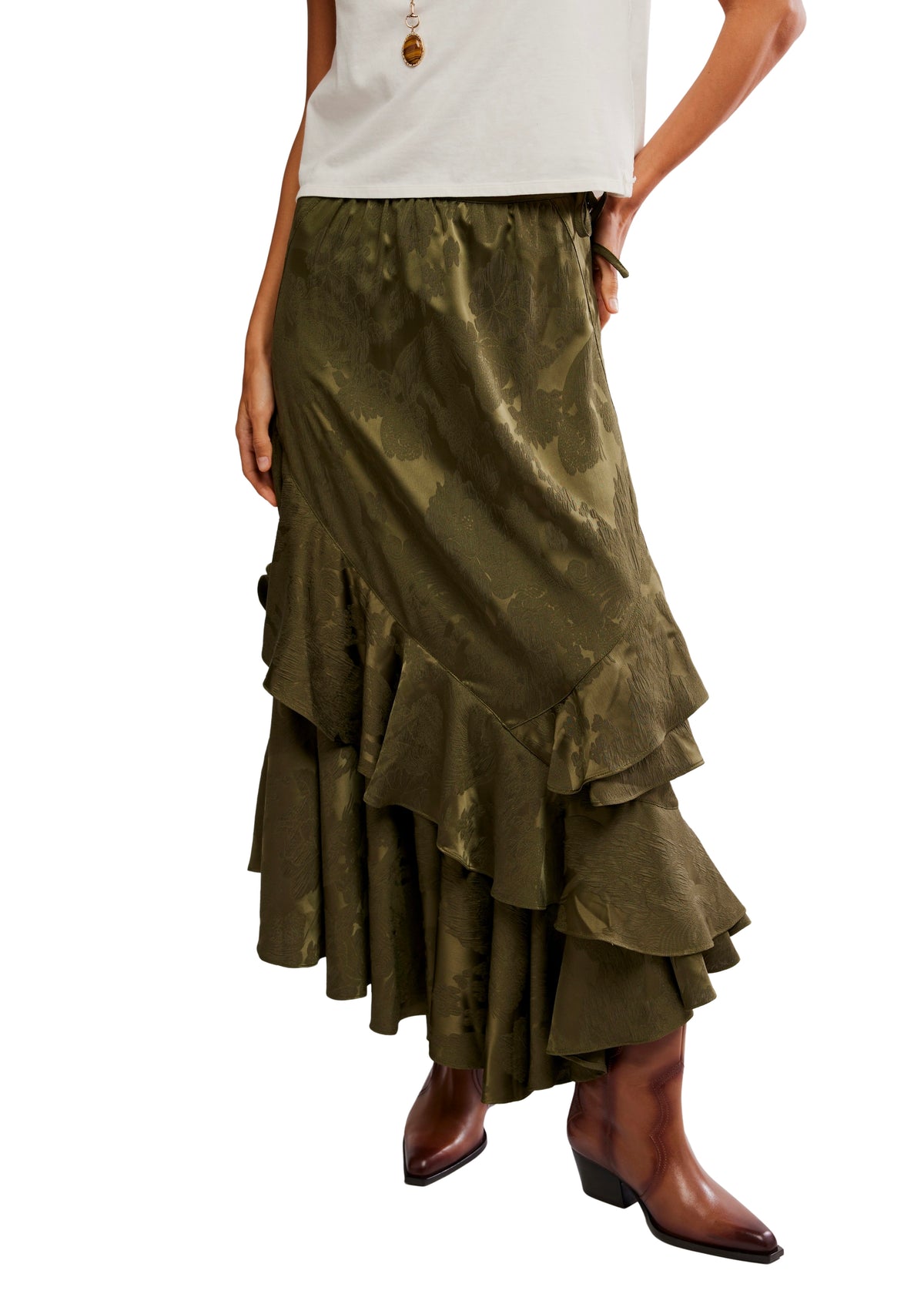 FREE PEOPLE AUTUMN PROMENADE MAXI SKIRT - ADVENTURER