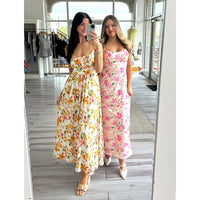 FEELING FLIRTY FLORAL MIDI DRESS