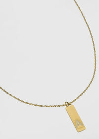 GOLD INITIAL BAR PENDANT NECKLACE