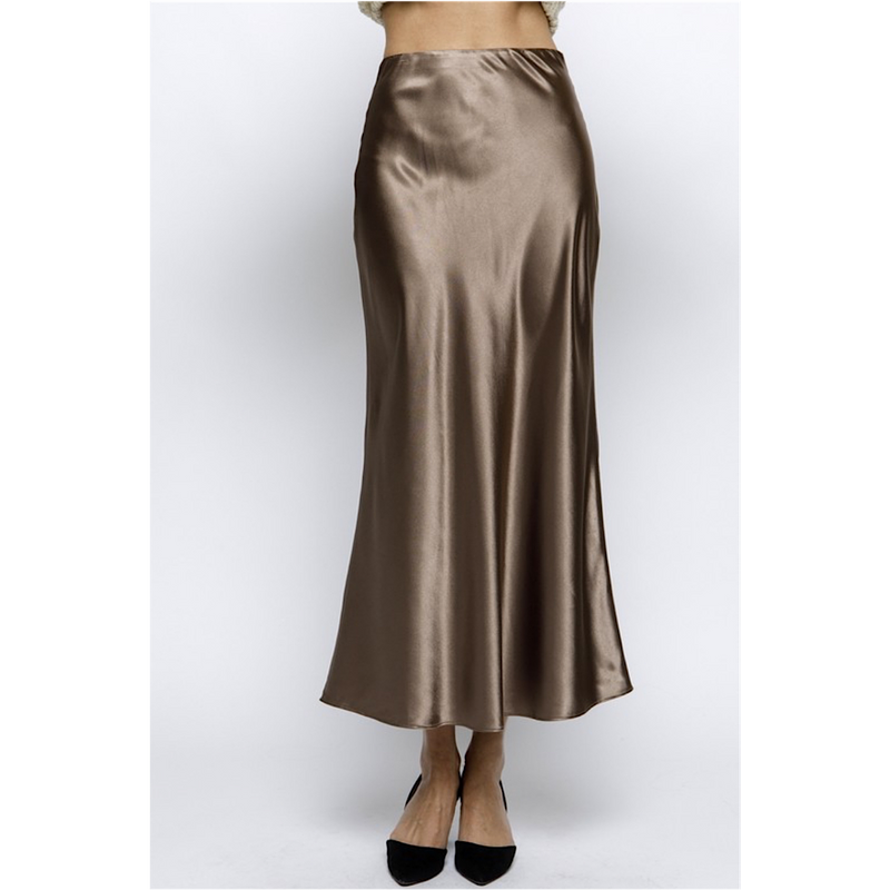 THE BETTY SATIN MIDI SKIRT