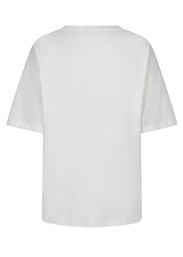 ESQUALO ‘GALERIE’ T-SHIRT OFF WHITE/MERLOT