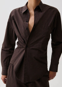 PISTOLA MILA BUTTON DOWN WRAP TOP - HOT TODDY