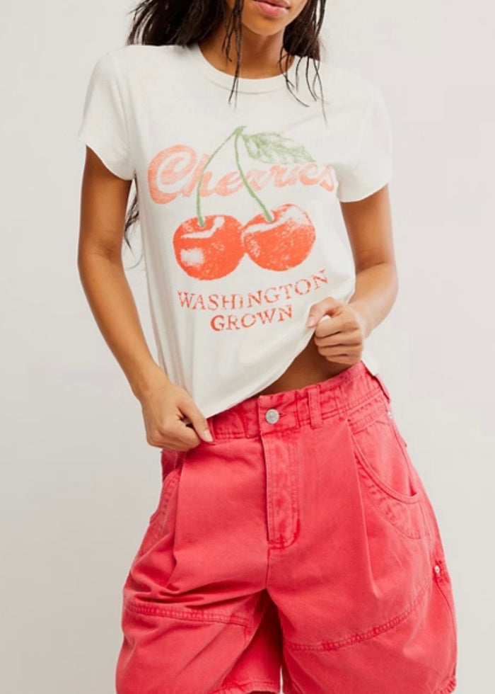 FREE PEOPLE NOVA TEE GRAPHIC - CHERRY COMBO