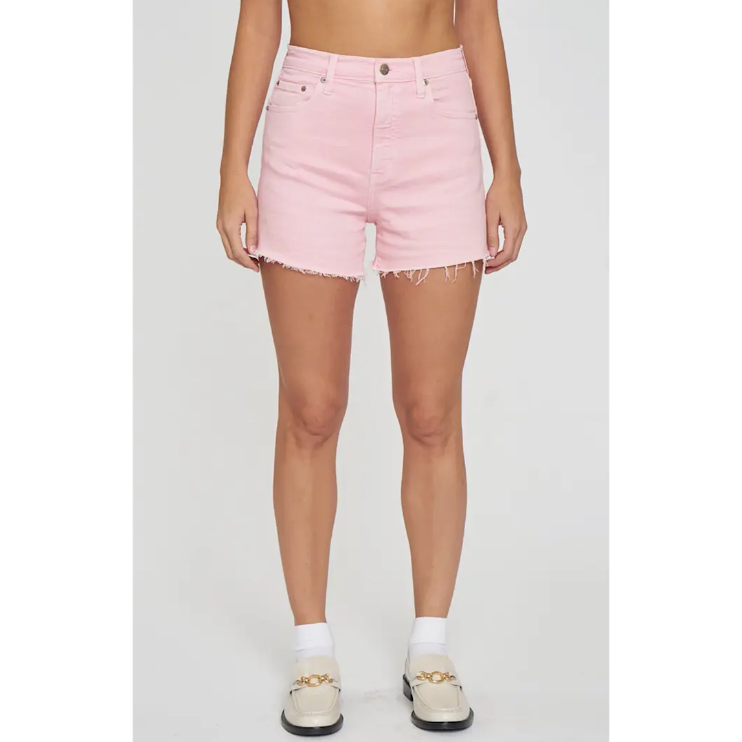 DAZE DENIM THE KNOCKOUT HIGH RISE A-LINE SHORTS - BLUSHING