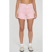 DAZE DENIM THE KNOCKOUT HIGH RISE A-LINE SHORTS - BLUSHING