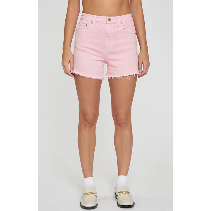 DAZE DENIM THE KNOCKOUT HIGH RISE A-LINE SHORTS - BLUSHING