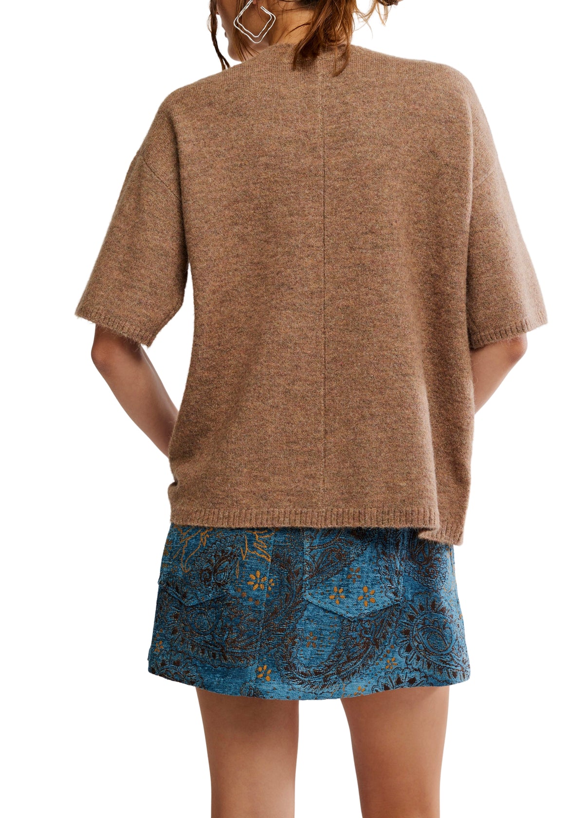 FREE PEOPLE MARGOT SWEATER TEE - BROWNIE MELANGE