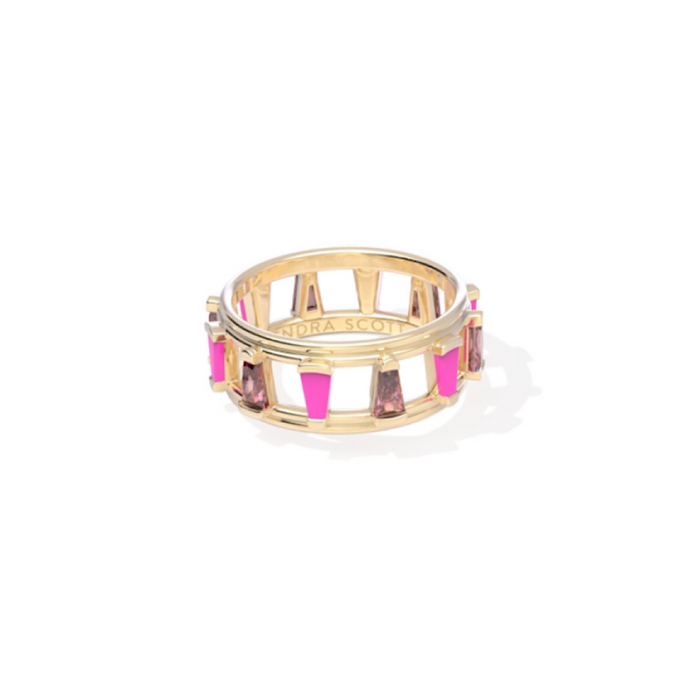 KENDRA SCOTT KELSEY BAND RING - GOLD PINK MIX