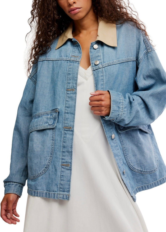 FREE PEOPLE LEMON DENIM JACKET - BERRY BLUES