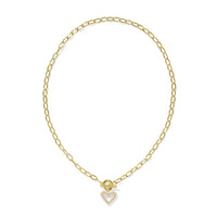 KENDRA SCOTT ARI HEART ENAMEL FRAME LINK AND CHAIN NECKLACE