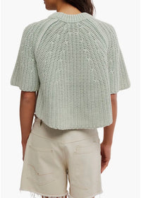 FREE PEOPLE AMY SWEATER TEE - CAMEO GREEN