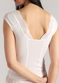 FREE PEOPLE BLUSH HOUR TEE - CLEAN IVORY