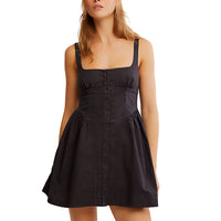 FREE PEOPLE OXFORD MINI DRESS - BLACK