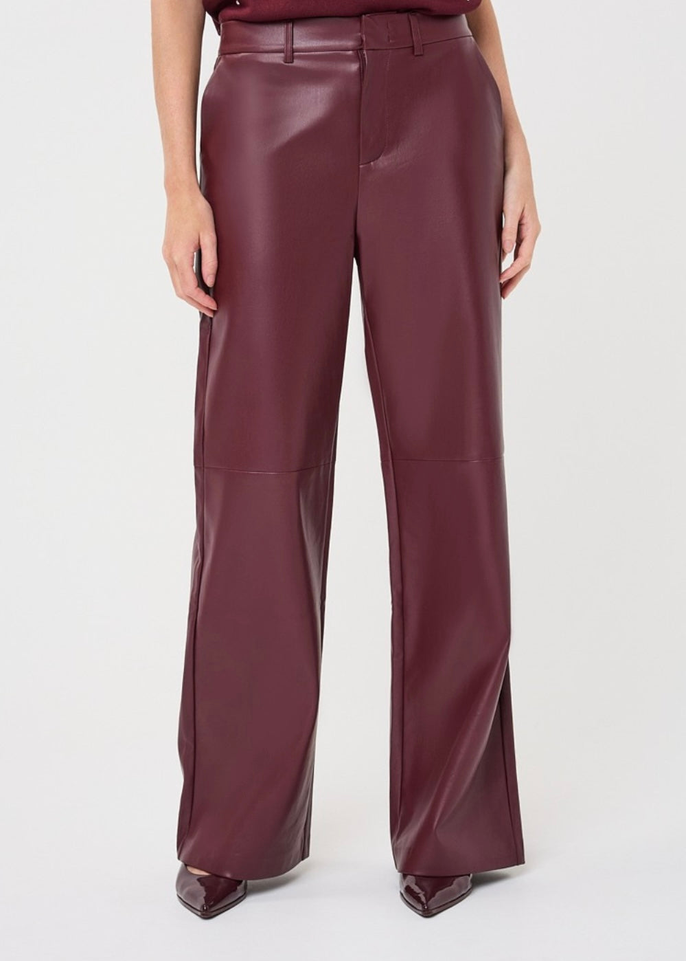 ESQUALO TROUSERS WIDE PU - MERLOT