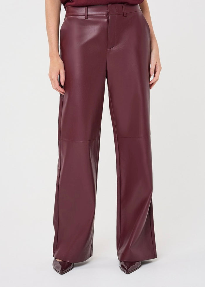 ESQUALO TROUSERS WIDE PU - MERLOT