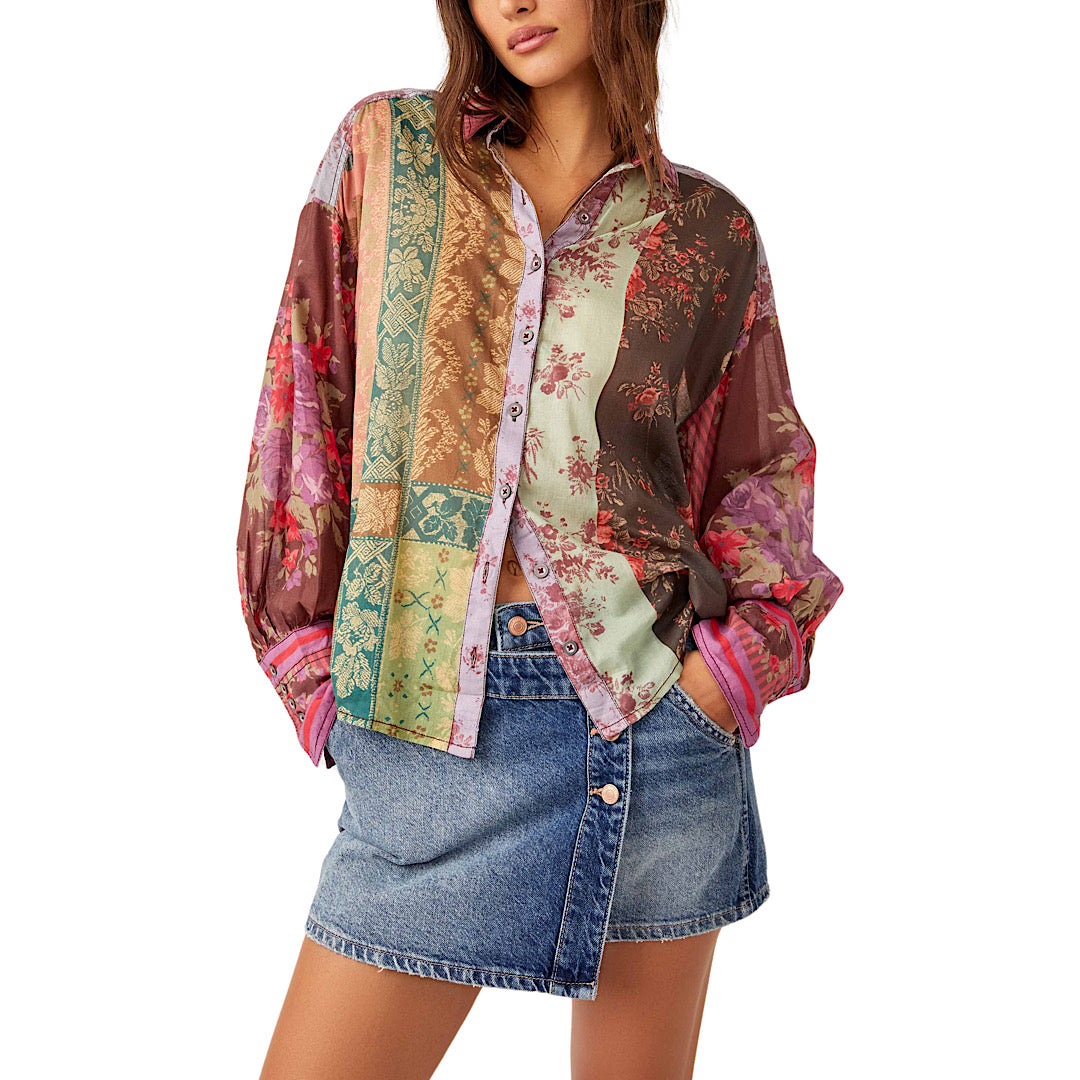 FREE PEOPLE FLOWER PATCH TOP - BERRY COMBO