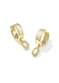 KENDRA SCOTT MINI ELLIE GOLD WIDE HUGGIE EARRINGS