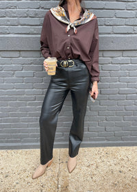 PISTOLA CASSIE SUPER HIGH RISE STRAIGHT PANT - ONYX
