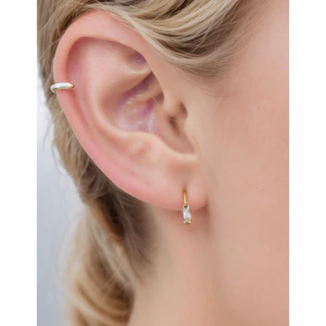 RAY OF LIGHT HUGGIE HOOP EARRINGS