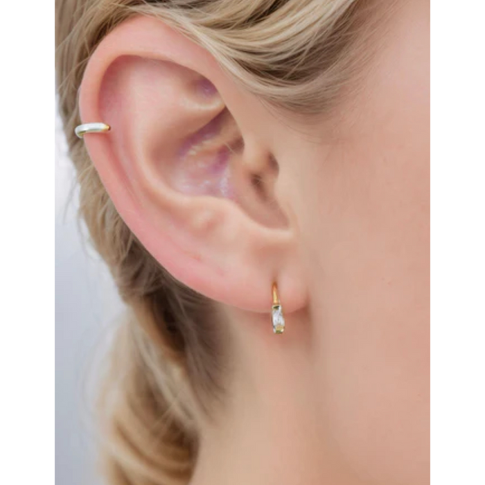 RAY OF LIGHT HUGGIE HOOP EARRINGS