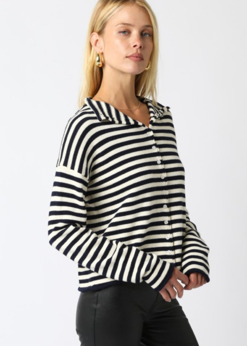 THE ELAINA STRIPED CARDIGAN