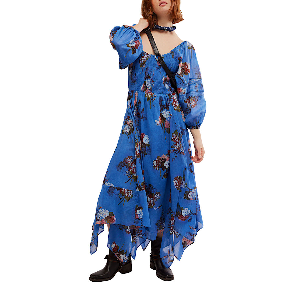 FREE PEOPLE MORNING GLORY MAXI  - DUTCH BLUE COMBO