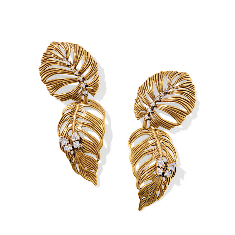 KENDRA SCOTF KAYLA STATEMENT EARRINGS - VINTAGE GOLD