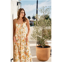 FEELING FLIRTY FLORAL MIDI DRESS