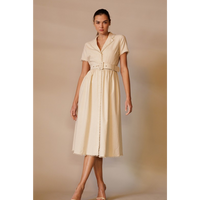 MILES AWAY PEARL DETAILED MIDI DRESS