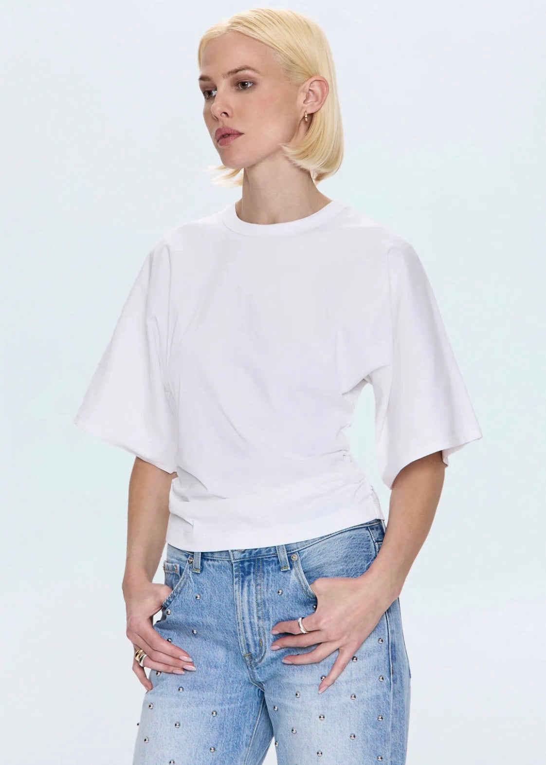 PISTOLA VERONICA KIMONO SLEEVE FITTED TEE - LE BLANC