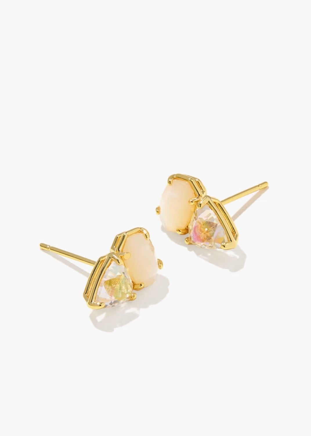 KENDRA SCOTT TATUM STUD EARRINGS - GOLD NEUTRAL MIX