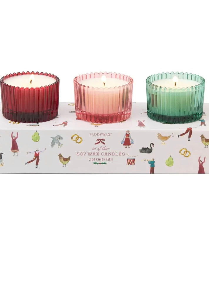 PADDYWAX 12 DAYS OF CHRISTMAS HOLIDAY SET - 2 OZ CANDLES