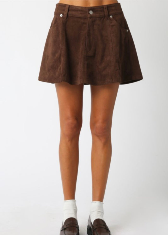 THE SHELLY SUEDE SKIRT