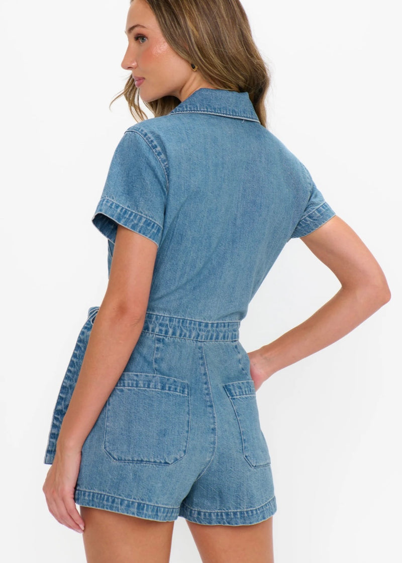 SHOW ME YOUR MUMU STATESIDE ROMPER - HAZY BLUE