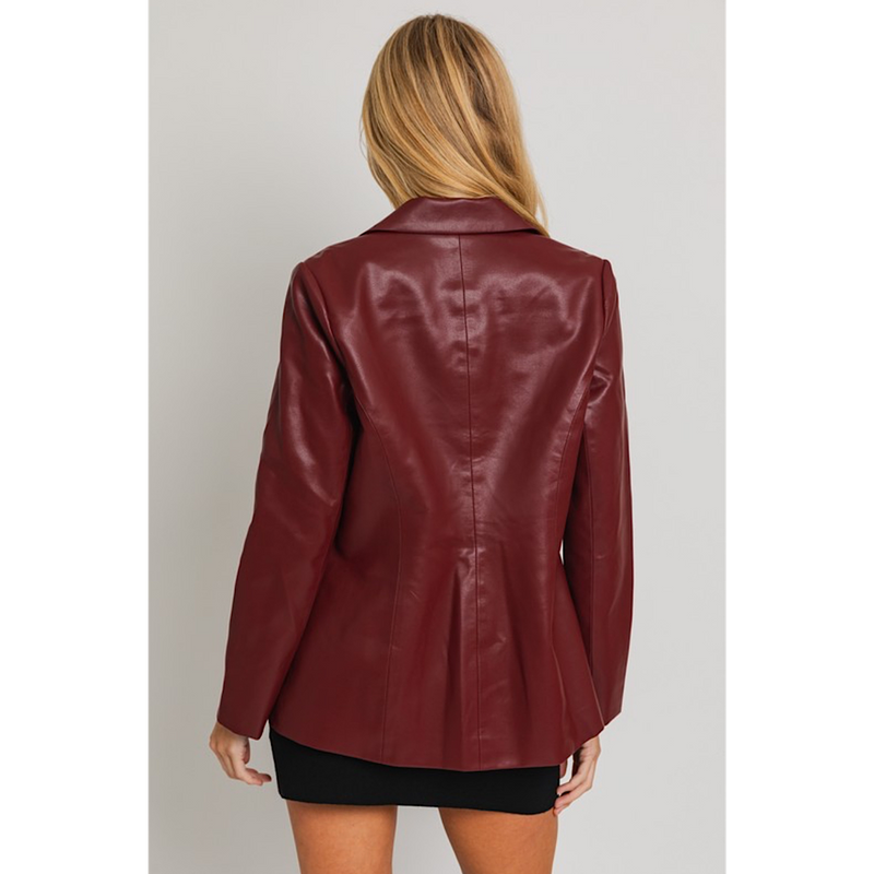 CRAZY ABOUT YOU LEATHER BLAZER