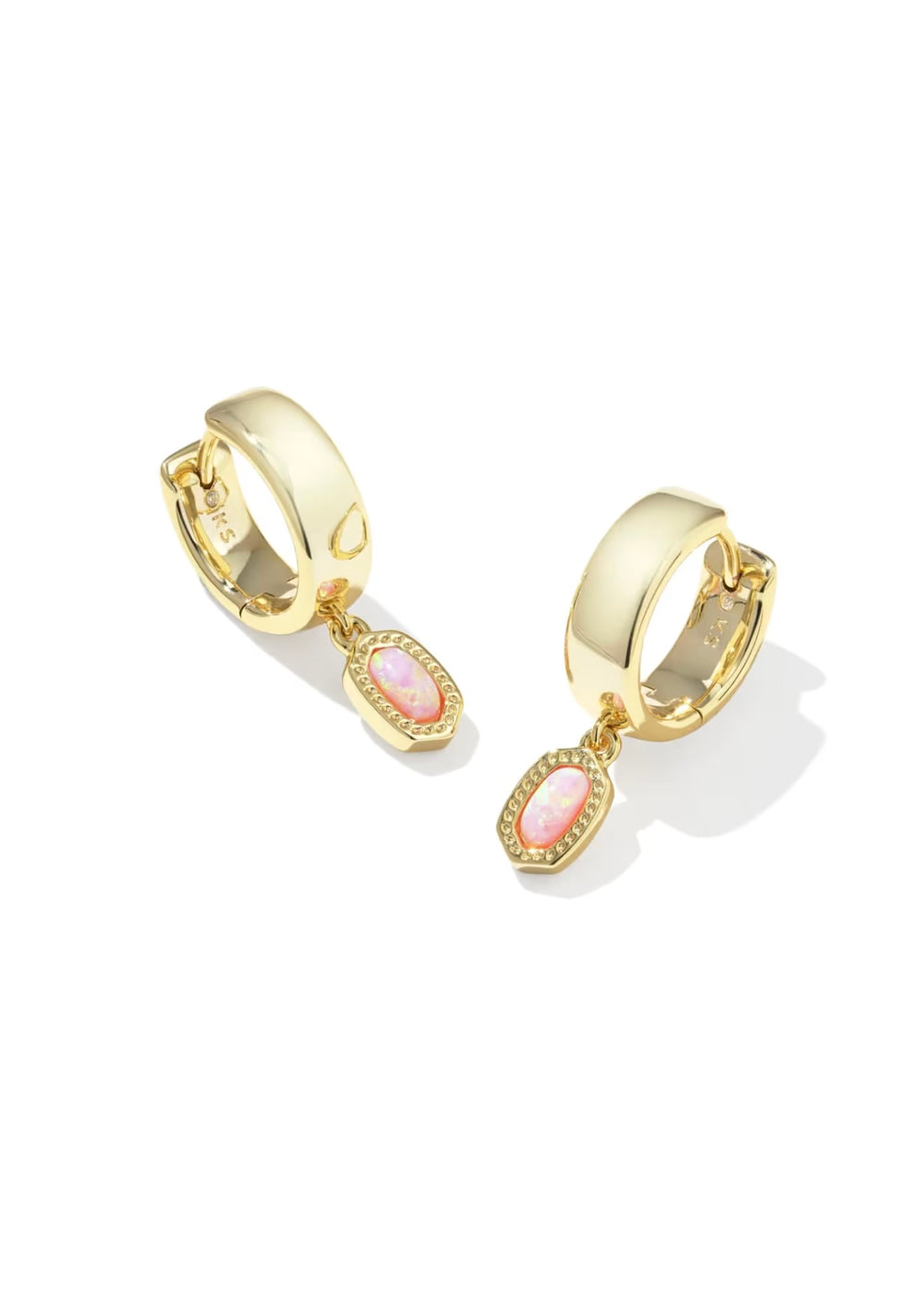 KENDRA SCOTT MINI ELLIE GOLD WIDE HUGGIE EARRINGS