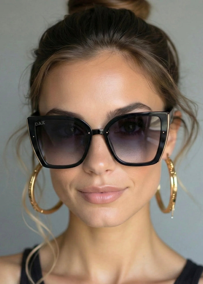 DAX EYEWEAR ATHENA CAT EYE SUNGLASSES - BLACK OMBRÉ