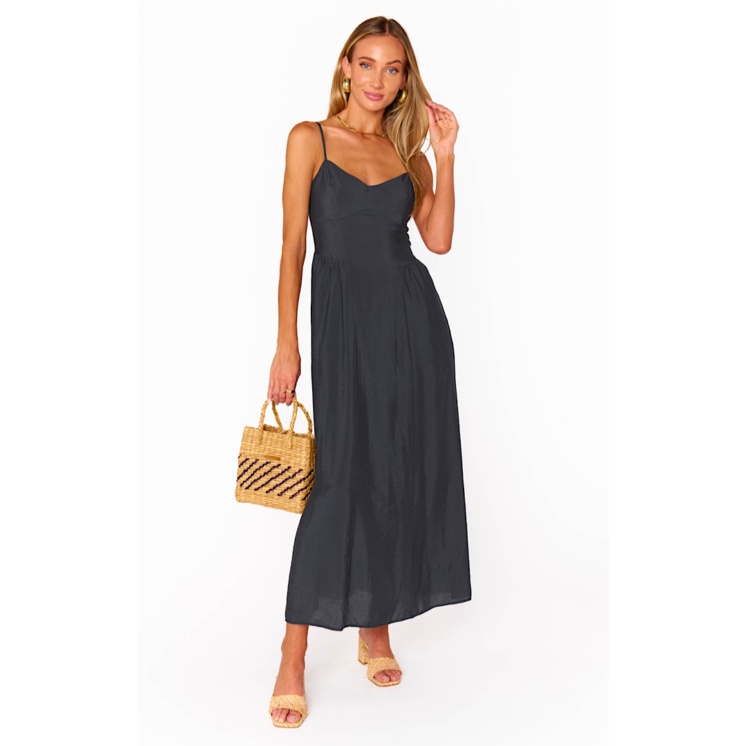 SHOW ME YOUR MUMU ALLEGRA MIDI DRESS - BLACK