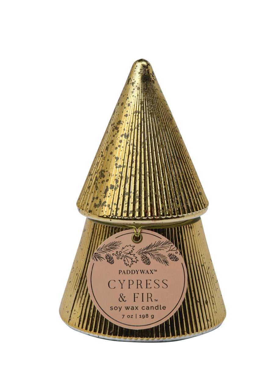 PADDYWAX CYPRESS & FIR GOLD TREE - 7 OZ CANDLE
