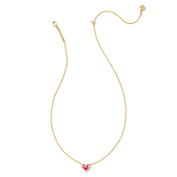 KENDRA SCOTT FRAMED ARI HEART SHORT PENDANT NECKLACE - GOLD AZALEA ILLUSION