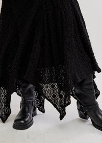 FREE PEOPLE BELLA LACE MERMAID SKIRT - BLACK