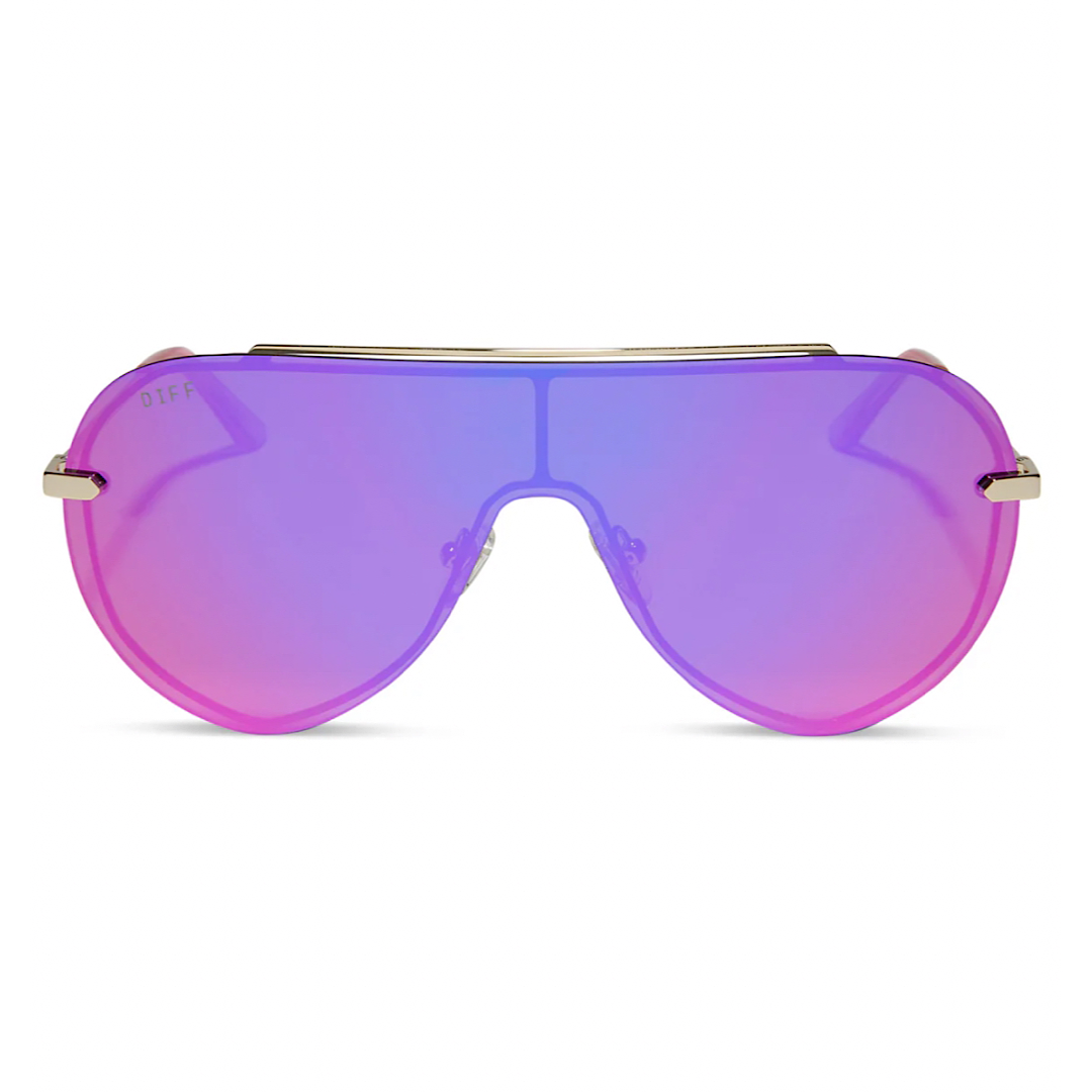 DIFF IMANI - GOLD PINK RUSH MIRROR SUNGLASSES