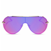 DIFF IMANI - GOLD PINK RUSH MIRROR SUNGLASSES