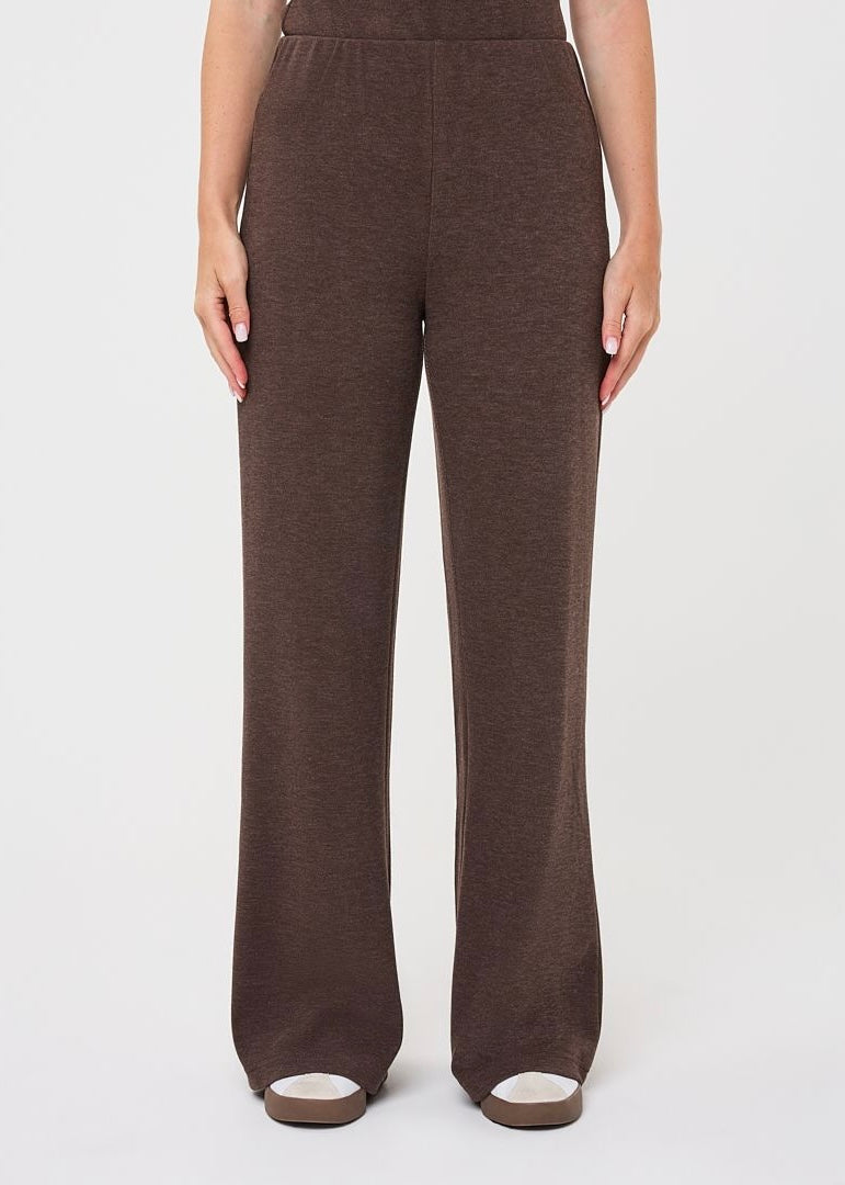 ESQUALO KNIT TROUSERS - CACAO