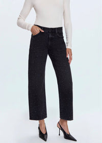 PISTOLA LEXI MID RISE BOWED STRAIGHT JEAN - SILVER SCREEN